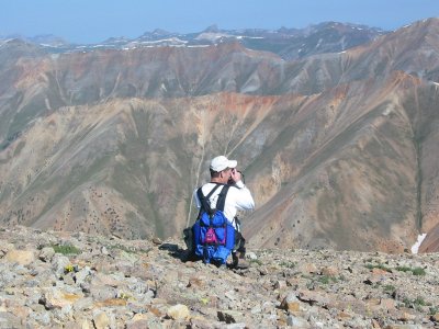 Dennis Maust on top of Redcloud Peak in Colorado