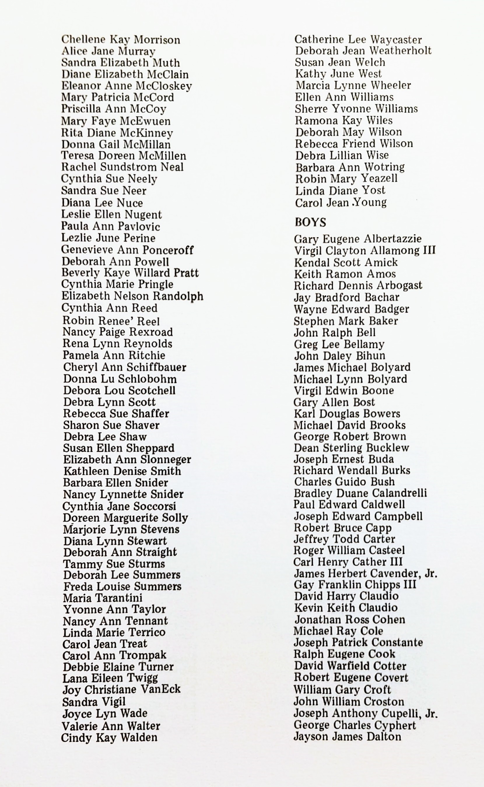 mhs 1975 commencement program grads page 1