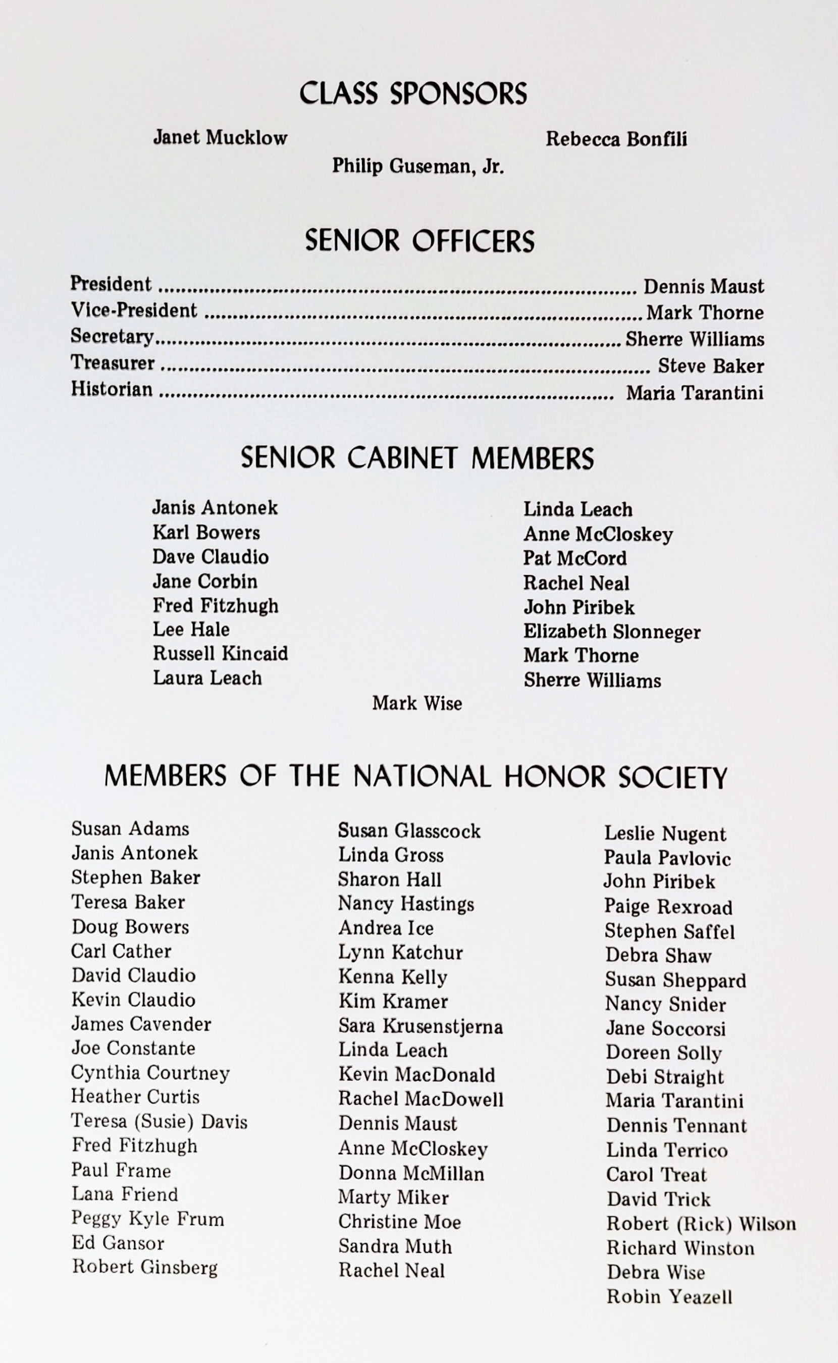 mhs 1975 commencement program inside back