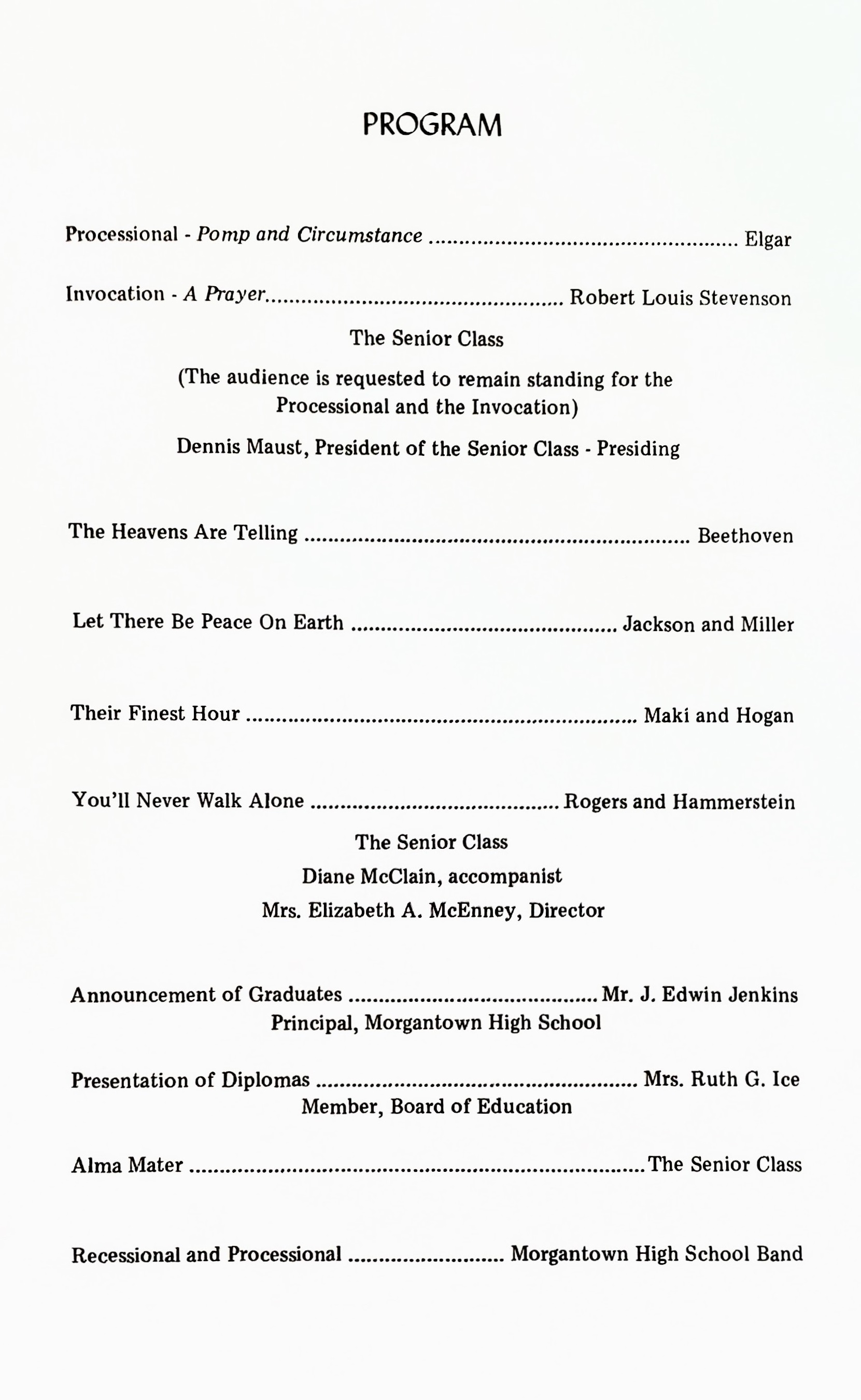 mhs 1975 commencement program inside cover