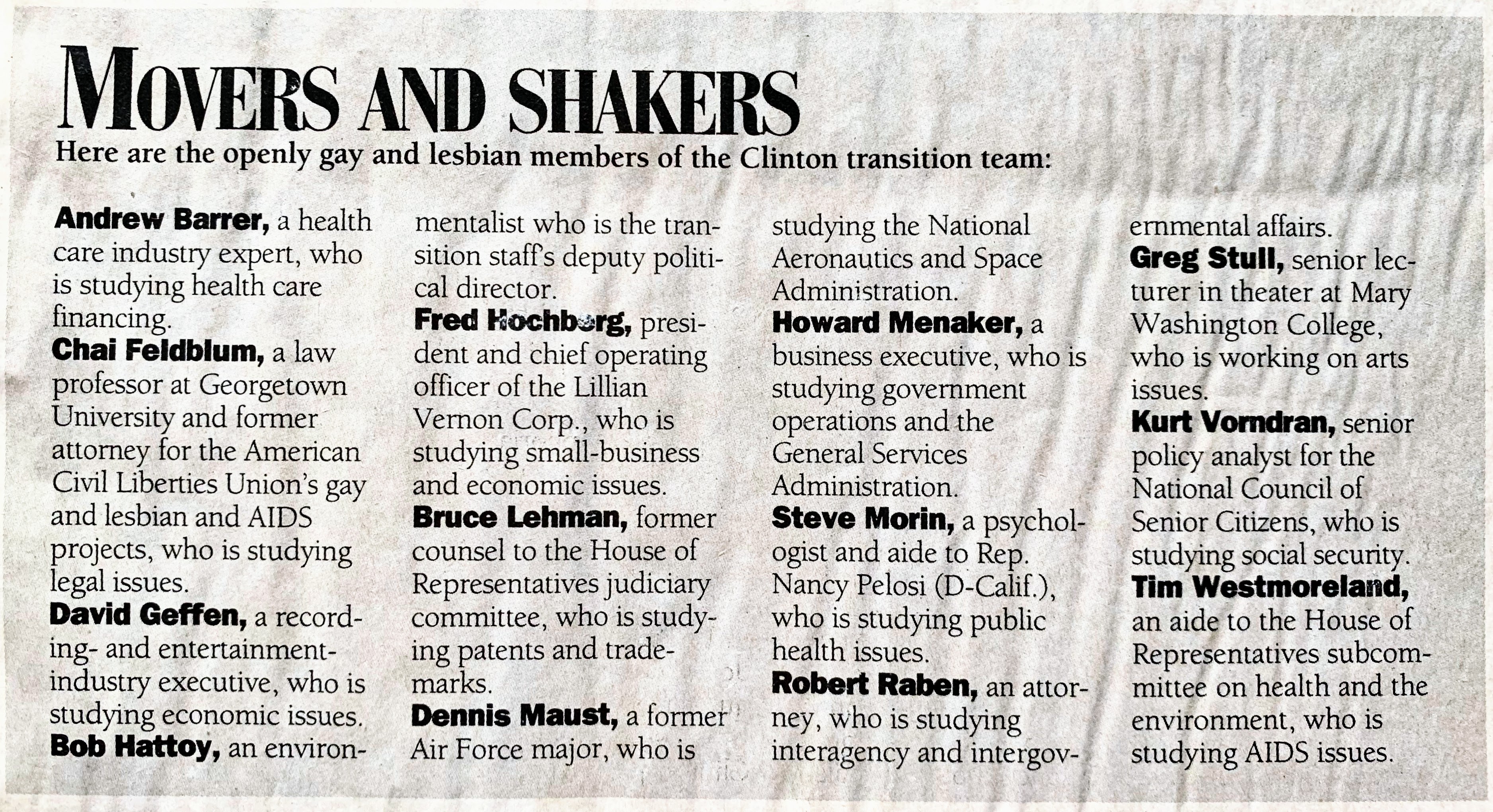 the advocate - LGBTQ+ | Clinton-Gore Transition Team the advocate - LGBTQ+ | Clinton-Gore Transition Team